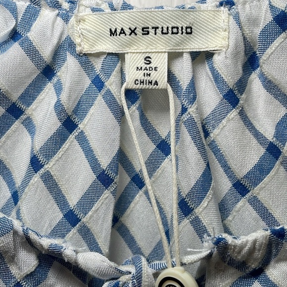 Max Studio white with blue print sz S - Picture 4 of 5